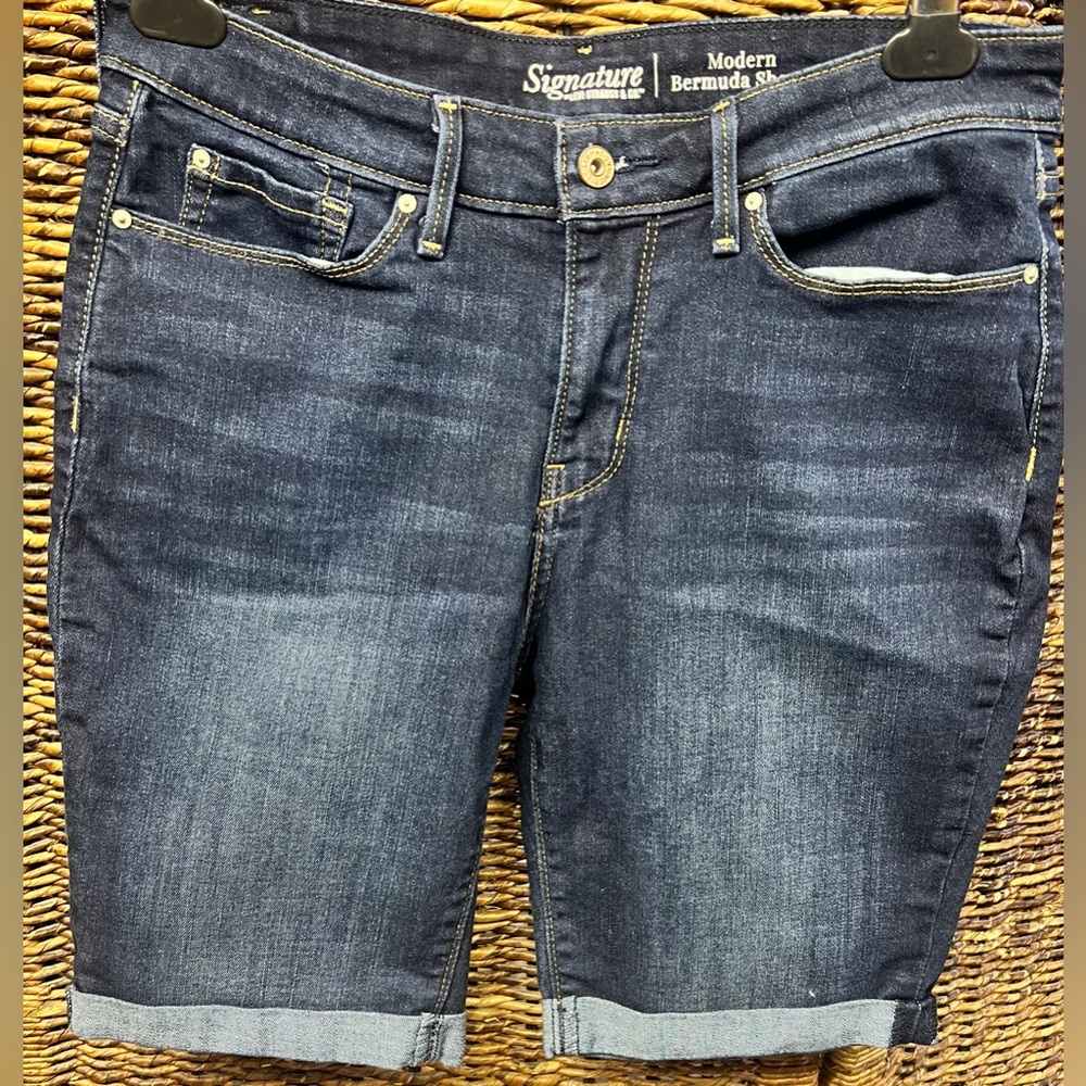 Signature Modern Bermuda Shorts - Dark Blue Denim